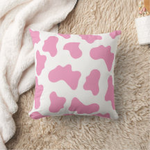 Travesseiro de Padrão de Vaca Rosa