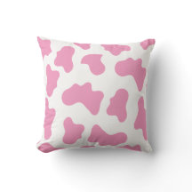 Travesseiro de Padrão de Vaca Rosa