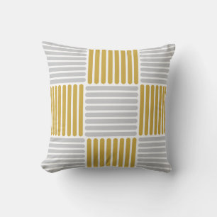 Almofada Travesseiro de padrões de stripes em Prata e cores