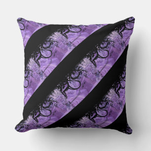 Almofada Travesseiro de padrões em branco e roxo