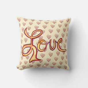 Almofada Travesseiro de Palavras de Amor Rosa Glamouroso