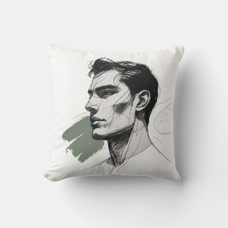 Almofada Travesseiro de Perfil Masculino Minimalista de Uma