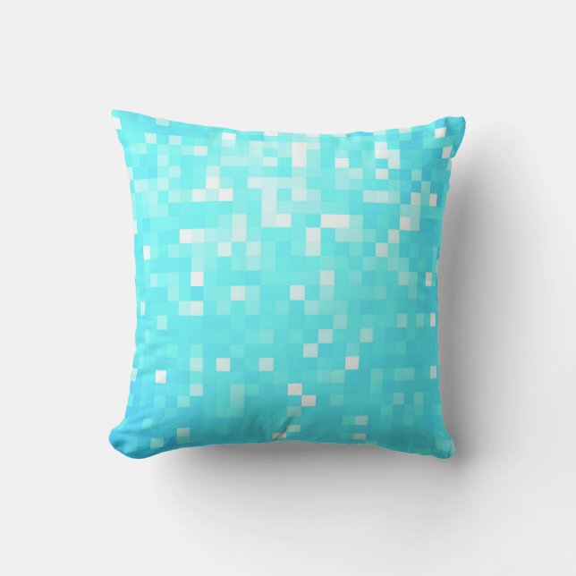 Almofada Travesseiro de Pixel Aqua Turquoise (Frente)