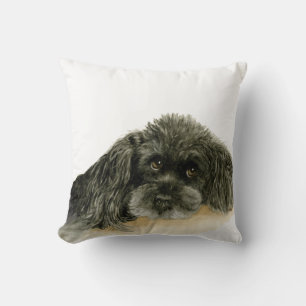 Almofada Travesseiro de Poodle Preto
