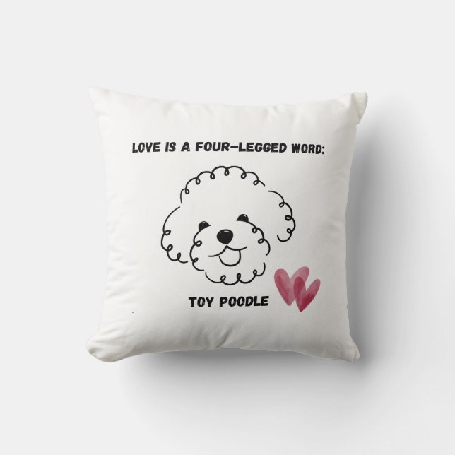 Almofada Travesseiro de Poodle Toy fofo (Frente)