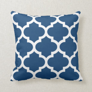 Almofada Travesseiro de Quatrefoil no azul de Monaco