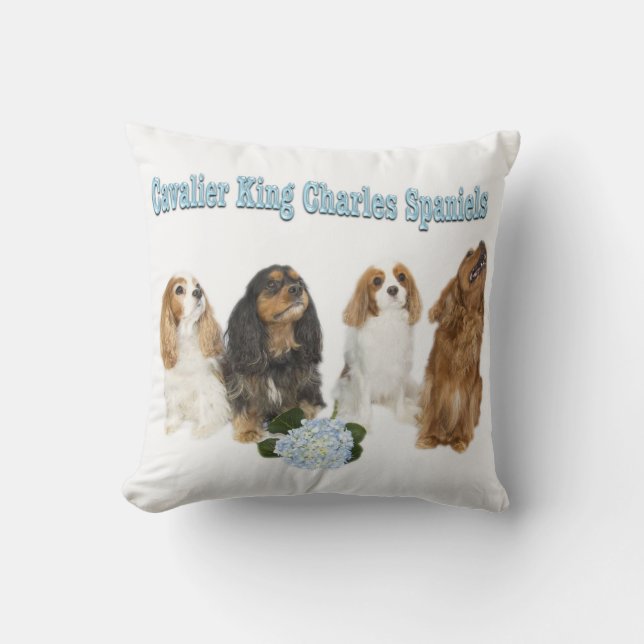 Almofada Travesseiro de Quatro Cavalier King Charles Spanie (Frente)