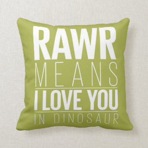 Almofada Travesseiro de Rawr do dinossauro no azul com