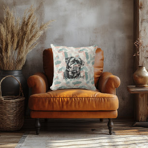 Almofada Travesseiro de Rottweiler com Retrato Personalizad