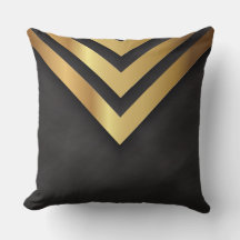 Travesseiro de Seta Metálica Dourada Antiga Preta