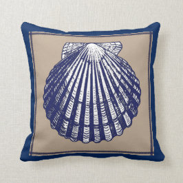 Almofada Travesseiro de Shell Azul e de Areia
