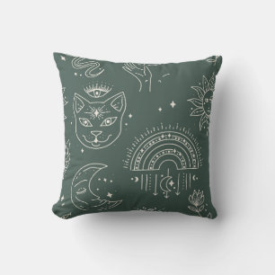 Almofada Travesseiro de Símbolos Místicos e Celestiais