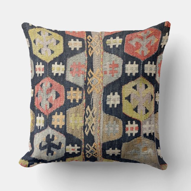 Almofada Travesseiro de tapete decorativo de Kilim Cushion  (Frente)