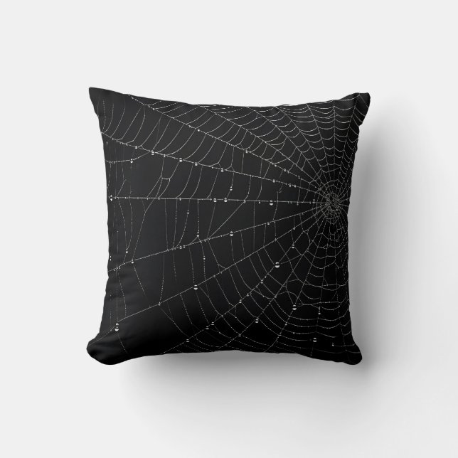 Almofada Travesseiro de Teia de Aranha Assustadora de Hallo (Frente)