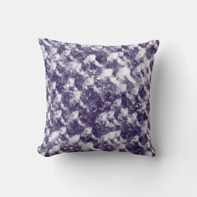 Almofada Travesseiro de textura áspera roxo e branco abstra (Frente)