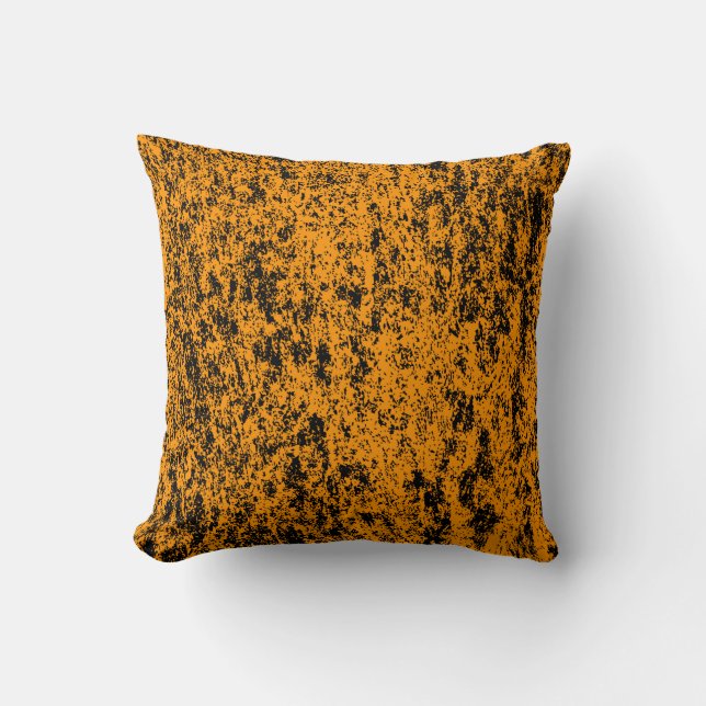 Almofada Travesseiro de Textura Laranja e Preta Reversível (Frente)