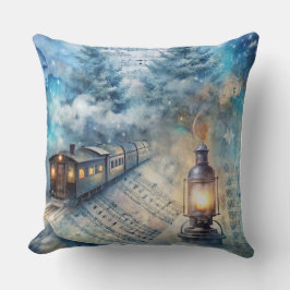 Almofada Travesseiro de trem de Natal mágico - inverno de V