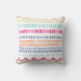 Almofada Travesseiro de Tribal Colorida de Cores Aquáticas 