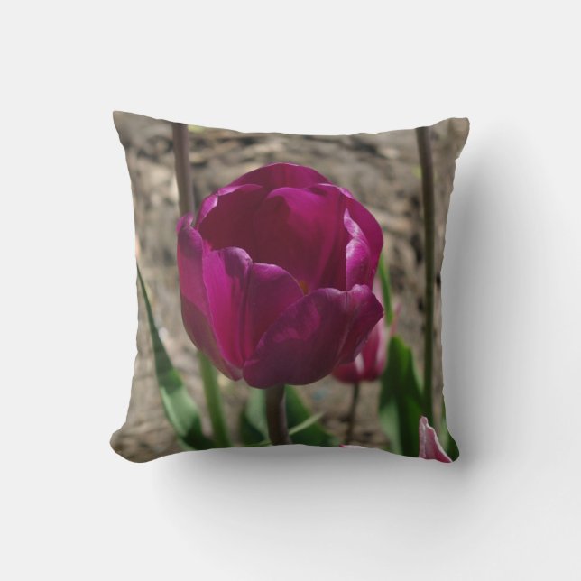 Almofada Travesseiro de Tulipa Roxo (Frente)