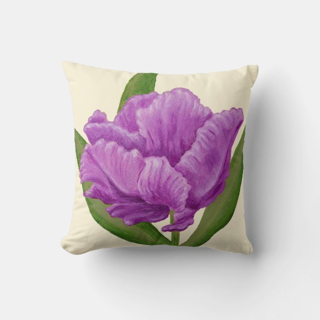 Almofada Travesseiro de Tulipa Roxo (Frente)