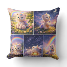 Travesseiro de ursinho unicórnio/decoração de berç