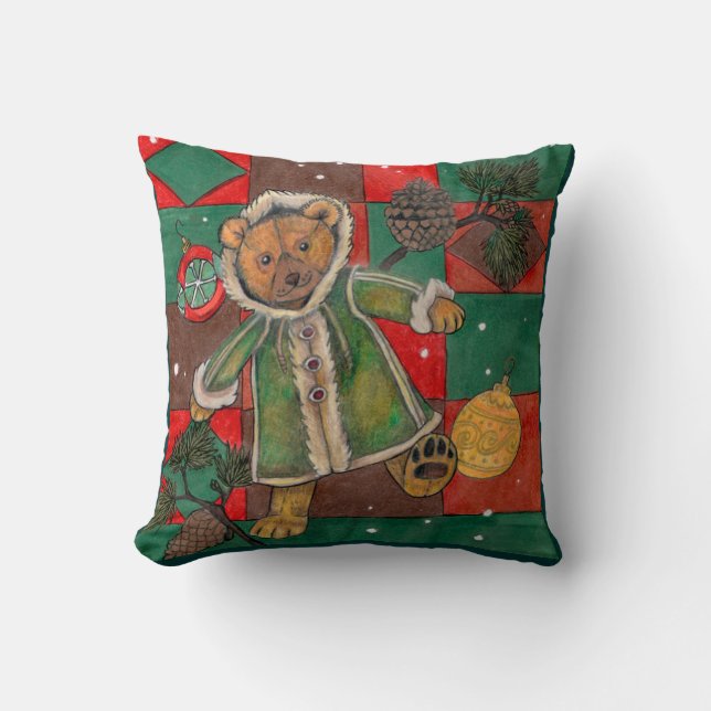 Almofada Travesseiro De Urso De Natal Muito Beary (Frente)