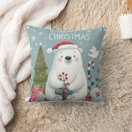 Almofada travesseiro de urso polar de natal