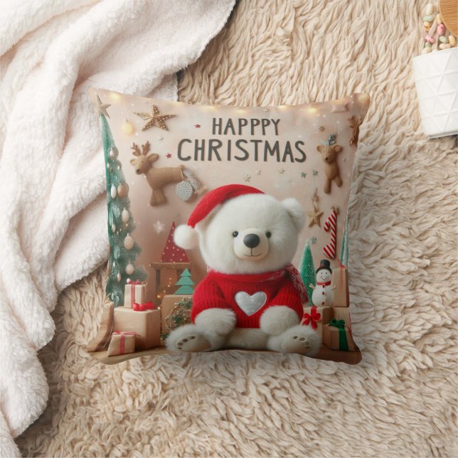 Almofada travesseiro de urso polar de natal (Cobertor)