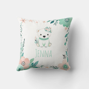 Almofada Travesseiro de Urso Polar do Bebê Personalizado Bo