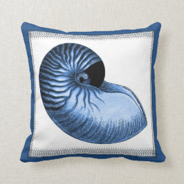 Almofada Travesseiro de Vintage Blue Chambered Nautilus She
