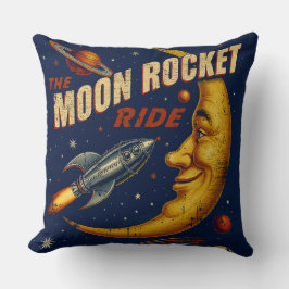 Almofada Travesseiro de Vintage da Moon Rocket Ride