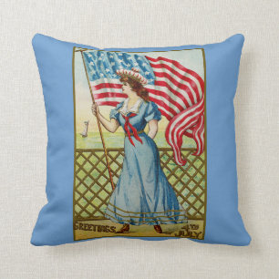 Almofada Travesseiro de Vintage Patriotic Sailor Girl
