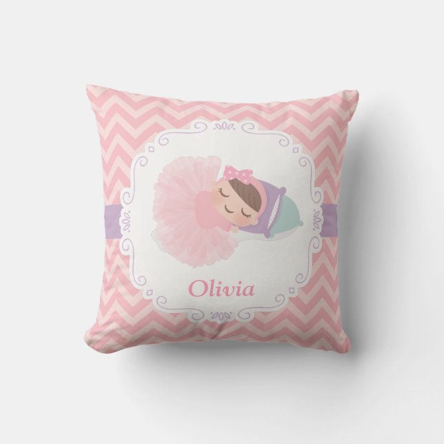 Almofada Travesseiro Decoração de quarto de bebê menina bai (Frente)