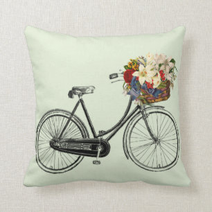 Almofada Travesseiro decorativo 16" da bicicleta do vintage