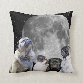 Almofada Travesseiro decorativo 16" da lua do Pug quatro x