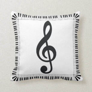 Almofada Travesseiro decorativo 16" do Clef baixo do triplo