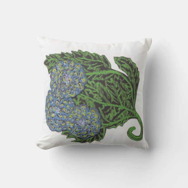 Almofada Travesseiro decorativo 20" X 20" Hydrangea (Frente)
