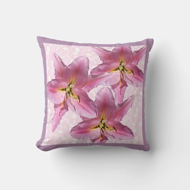 Almofada Travesseiro decorativo 3 da Lily rosa (Frente)