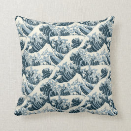 Almofada Travesseiro decorativo - A onda de Hokusai