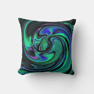 Almofada Travesseiro decorativo abstrato Aqua Swirls