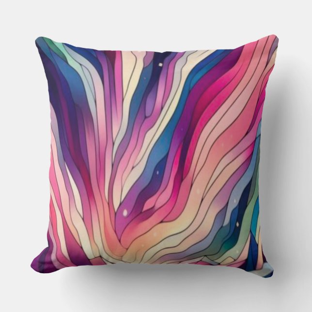 Almofada Travesseiro decorativo Abstrato Aurora Borealis (Frente)