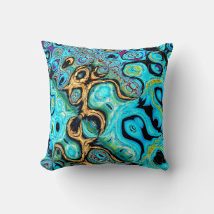 Almofada Travesseiro decorativo Abstrato de régua azul teal