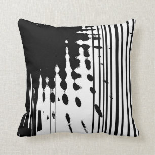 Almofada Travesseiro decorativo abstrato preto e branco