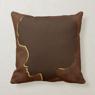 Almofada Travesseiro decorativo Afro Silhouette American Mo