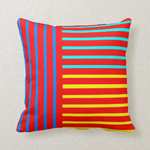 Almofada Travesseiro decorativo amarelo azul vermelho da
