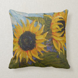 Almofada Travesseiro decorativo amarelo dos girassóis