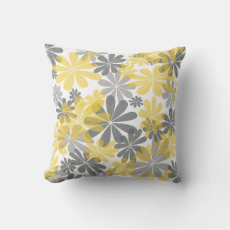 Almofada Travesseiro decorativo Amarelo e Cinza