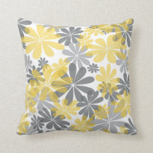 Travesseiro decorativo Amarelo e Cinza