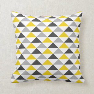 Almofada Travesseiro decorativo amarelo e cinzento do teste