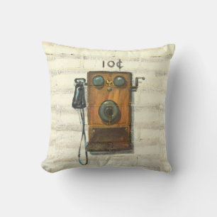Almofada travesseiro decorativo antigo de telefone de pared